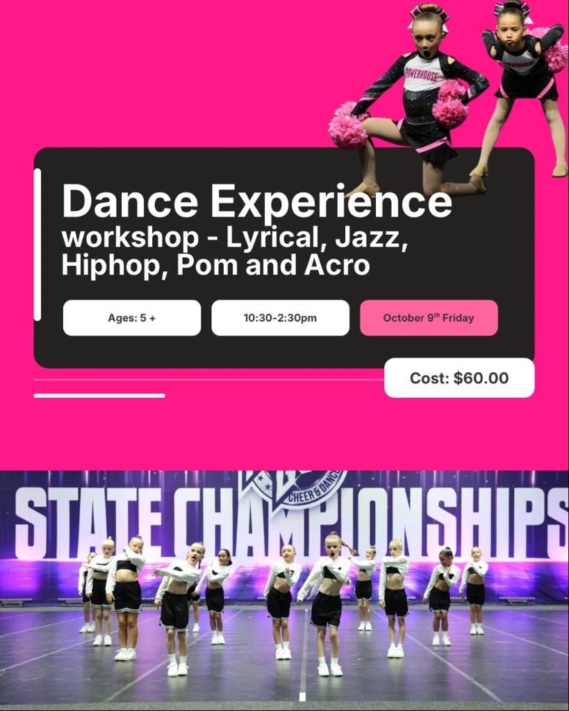 Powerhouse Elite Dance Experience Workshop — Pom, Jazz, Hip Hop, Lyrical — Wednesday 7 October 2026